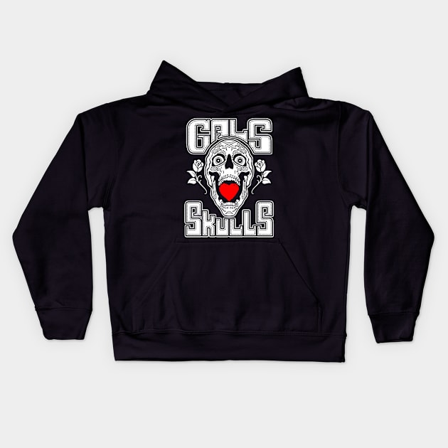 Sugar Skulls Cool Meme Gift For Females Girls Kids Hoodie by Originals By Boggs